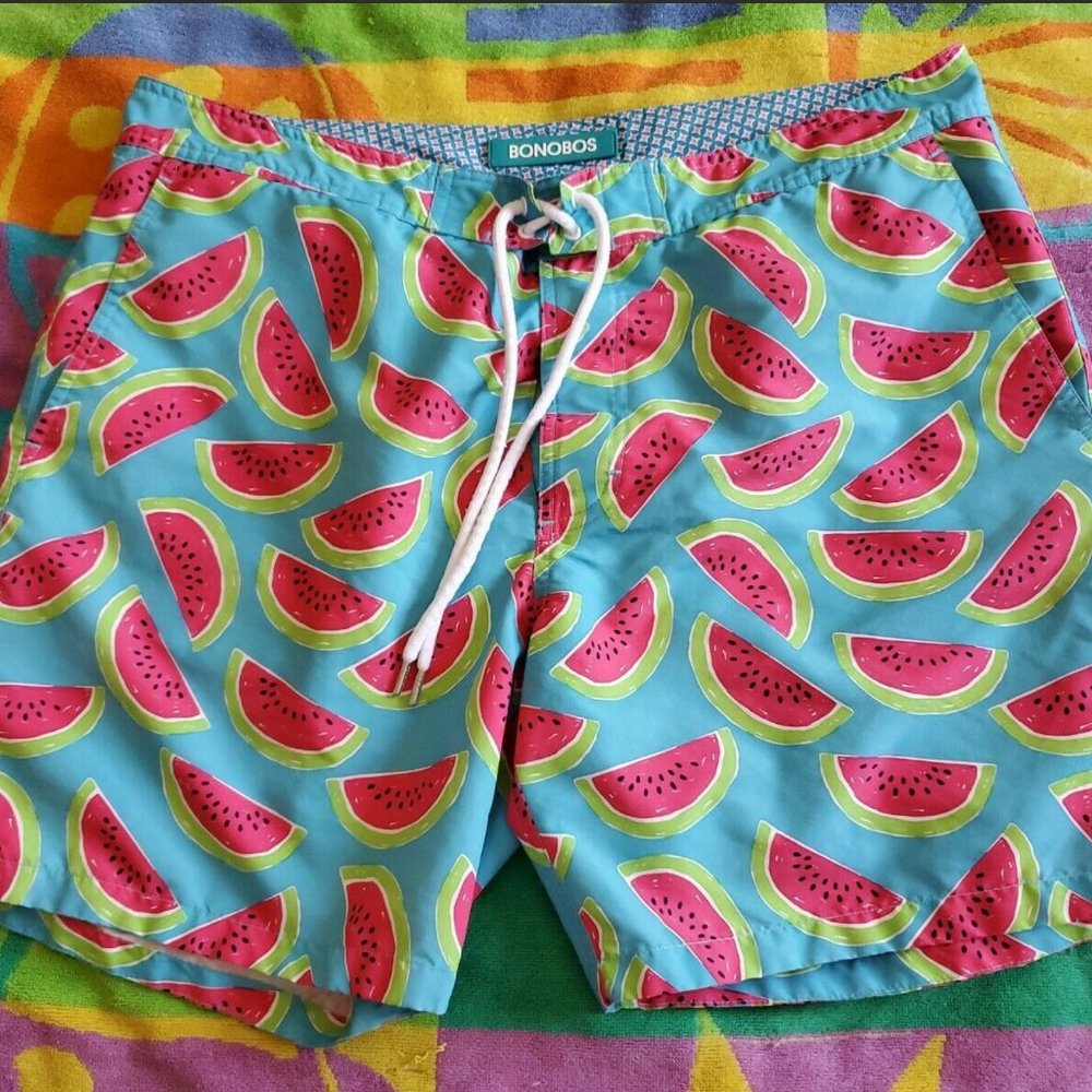 Bonobos Watermelon Print Swim Trunks 35x7